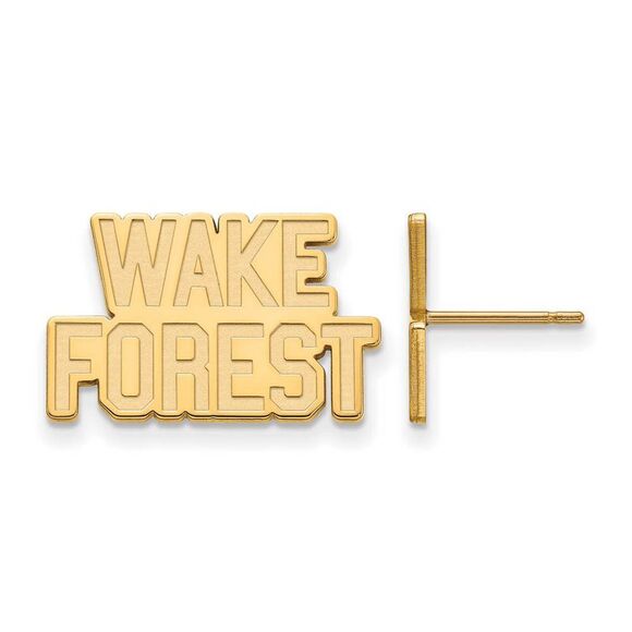 10k Yellow Gold Wake Forest University Small Post Earrings - Picture 1 of 3